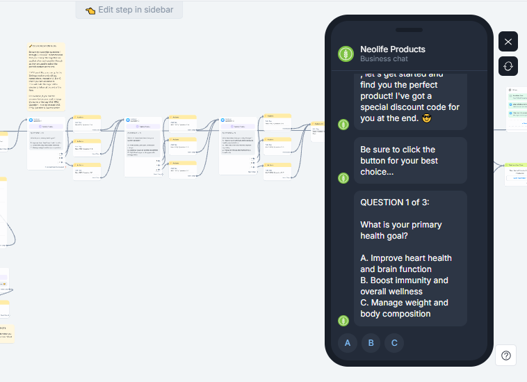 showing neolife bot in action